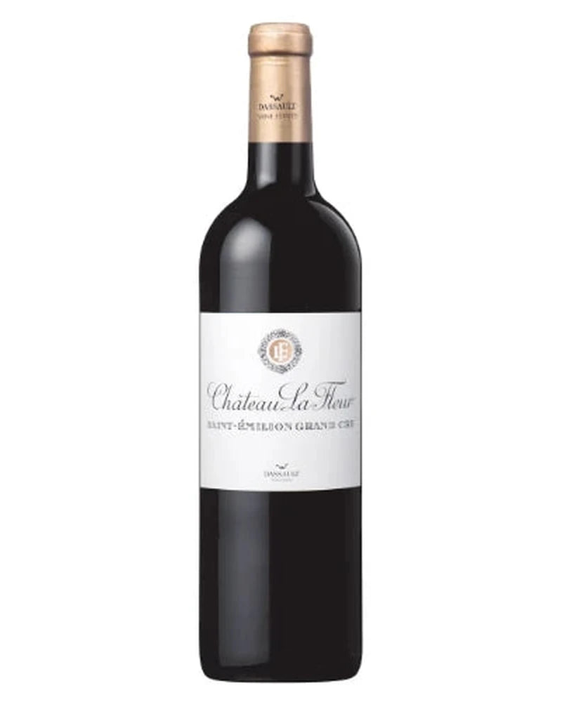 Château La Fleur 2020 St-Emilion AOC Grand Cru Rotwein in Weinflasche, detaillierte Etikettansicht, edler französischer Rotwein.