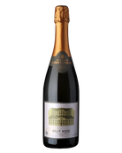 Schloss Gobelsburg Brut Rosé Niederösterreich Sekt, schäumender Schaumwein in einer eleganten Flasche, mit Perlen und rosafarbenem Etikett