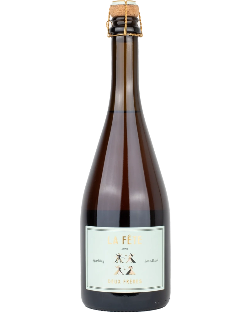 Roséwein La Fête Sans von Deux Frères, alkoholfrei, in einer eleganten Flasche mit rosa Farbe, ideal für alkoholfreien Genuss.
