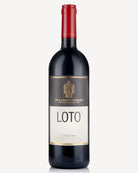 Villa Santo Stefano Loto Toscana IGT 2022 Rotwein in Weinflasche, dunkle Farbe, elegante Flasche, hochwertiger Rotwein aus Italien