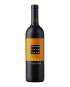 Brancaia Tre Toscana IGT 2024 Rotwein in einer Weinflasche mit Etikett und Weinfarbe in einem Glas.
