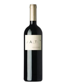 Bodegas Aalto Rotwein Flasche Aalto 2023, dunkler Rotwein mit Etikett, elegant und hochwertig, auf weißem Hintergrund.