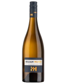 Grauer Burgunder trocken "RESERVE" 2016 von Kilian Hunn, weißer Wein in eleganter Flasche, Nahaufnahme, helles Weinglas.