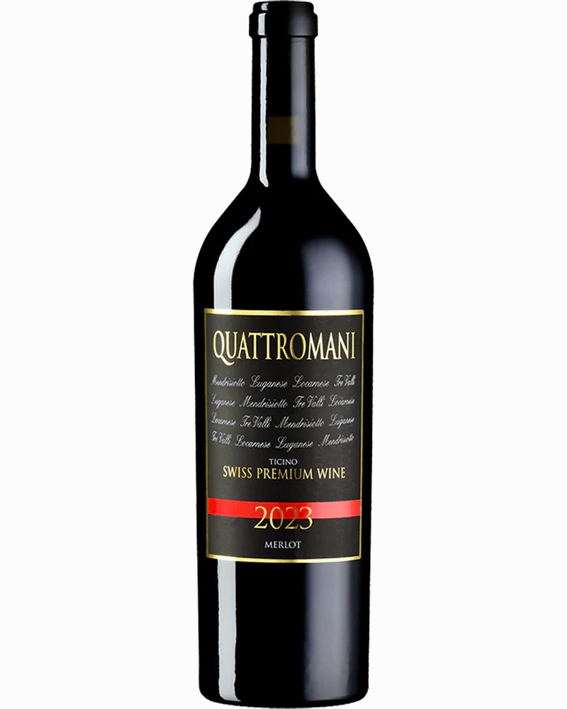 Angelo Delea Quattromani Merlot Cuvée Ticino DOC 2023 Rotwein in Flasche, Schweizer Premium-Wein, 75 cl
