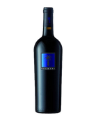 Tenuta Palmeri Palmeri Blu Rotwein aus den Jahren 2013-2015, dunkle Weintrauben in einer Flasche mit elegantem Etikett